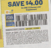 Renew Life Supplement exp Fri 1/2/26 SV 11-2 (save $4.00)