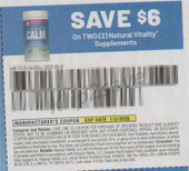 Natural Vitality Supplement exp Fri 1/2/26 SV 11-2 (save $6.00 wyb 2)