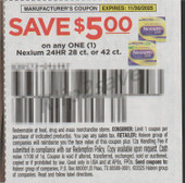 Nexium 24HR 28ct or 42ct exp Sun 11/30/25 SV 11-2 (save $5.00)
