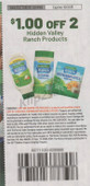 Hidden Valley Ranch Products exp Tue 12/2/25 SV 11-2 (save $1.00 wyb 2)