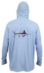 Free Ship Guy Harvey Hypersonic Pro UVX Performance Fishing Shirt Azure Blue 