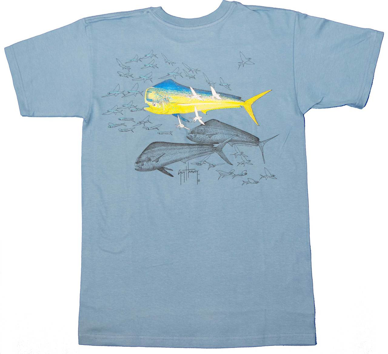 Guy Harvey Flying Fish Dolphin Front & Back-Print T-Shirt