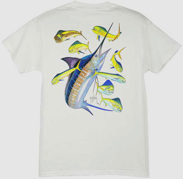 Guy Harvey Marlin Dorado Boys Tee in White, Lime, Red or Navy