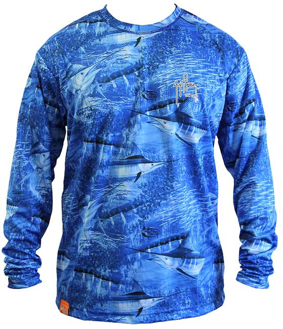 Guy Harvey Legend Camo LS Back Print T Shirt