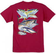 Guy Harvey Tuna Collage Boys Tee in Royal Blue, Yellow or Red