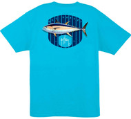 Guy Harvey  Bluefin Men's Back-Print Tee, non-Pocketed Tee, in Mango or Reef Blue