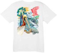 Guy Harvey Gulf Mammals Ladies Back-Print Tee with Front Signature in White