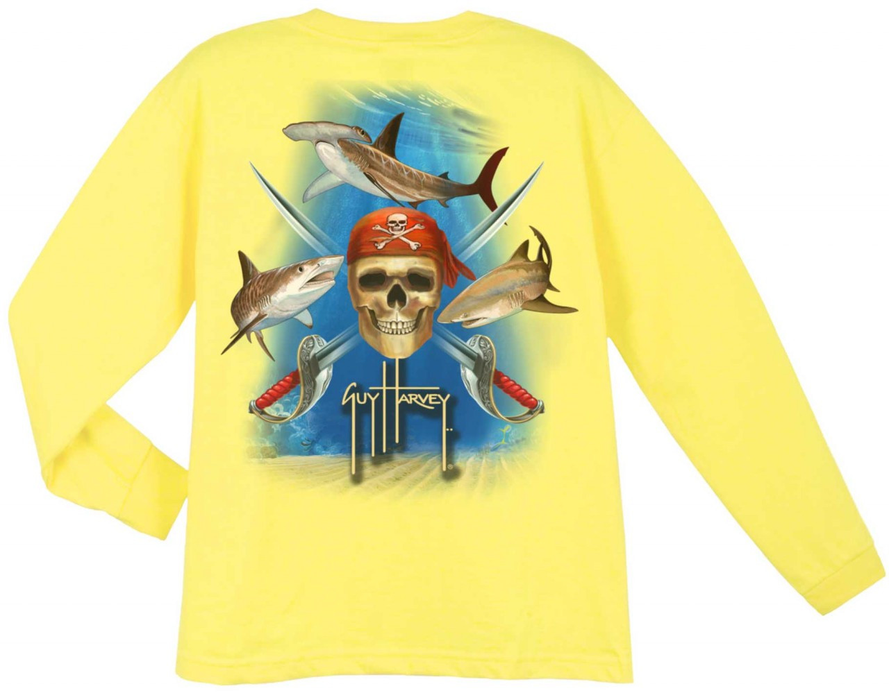 Guy Harvey Pirate Shark Long Sleeve Boys T-Shirt