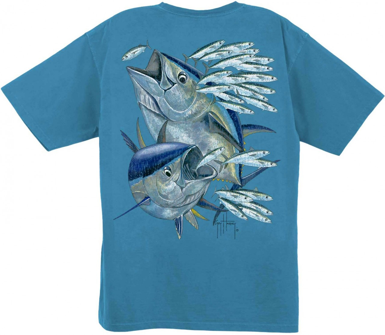 Guy Harvey Vintage Bluefin Tuna Back-Print T-Shirt