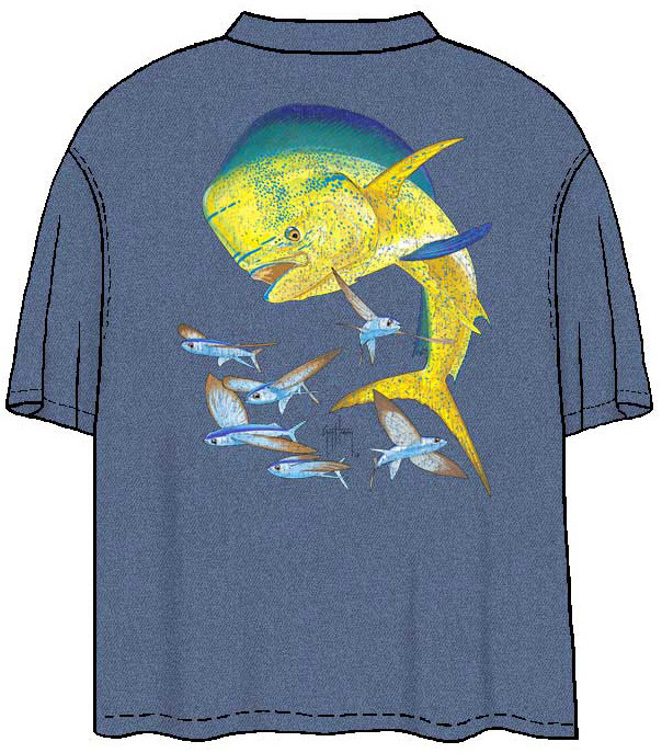 Guy Harvey Vintage Bull Dolphin Back-Print Men's Tee w/ Pocket in Vintage  Crimson, Vintage Caribbean Blue, Vintage Pink, Vintage Bluejean, Vintage