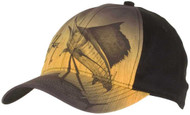 Guy Harvey Underwater Sails Structured Cotton Twill Hat in Black