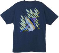 Guy Harvey Marlin Runners Men's Back-Print Tee w/ Pocket in White, Red Yellow or Navy
