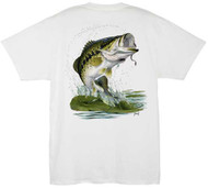 Al Agnew Leaping Bass Back-Print Tee w/ Pocket in White 