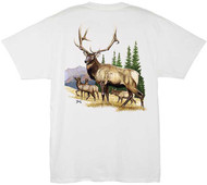 Al Agnew Elk Herd Back-Print Tee w/ Pocket in White