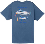  Tom Waters Like Father Like Son Marlin Back-Print Tee w/ Pocket in Denim Blue or Yellow