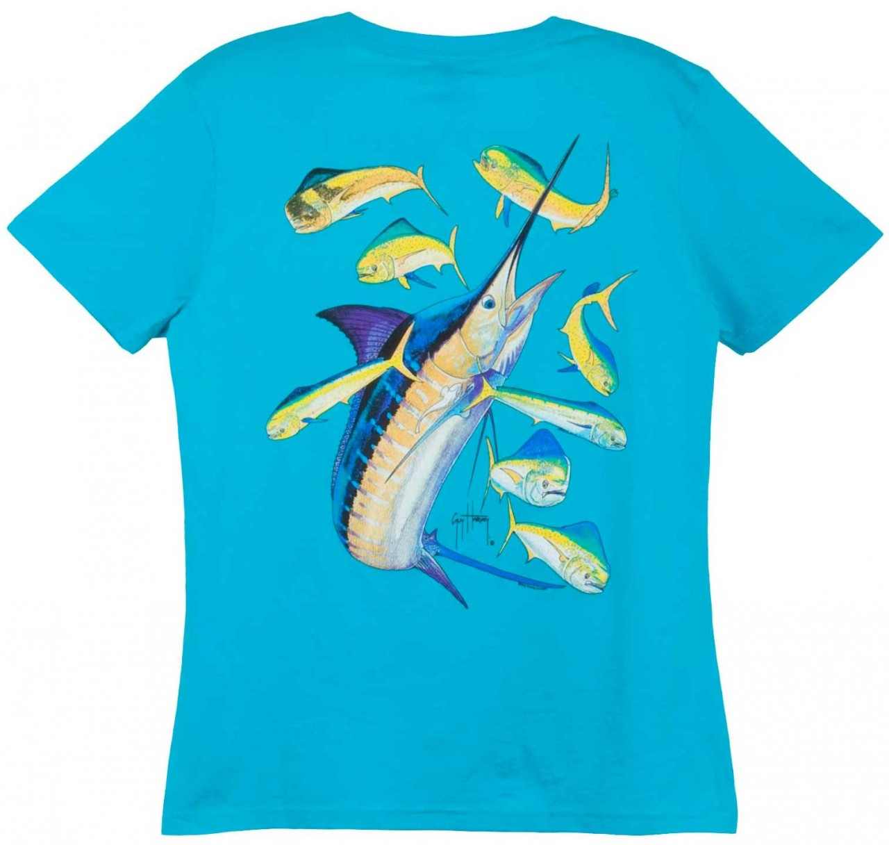 Guy Harvey Marlin Dorado Back-Print Ladies Tee with Front Signature in  Caribbean Blue, Raspberry or White