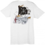 Guy Harvey Pirate Shark 4 Young Man's Tee in White or Charcoal