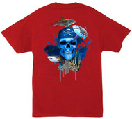  Guy Harvey Pirate Reef Men's Back-Print Tee w/ Pocket in Kelly Green, Red or White