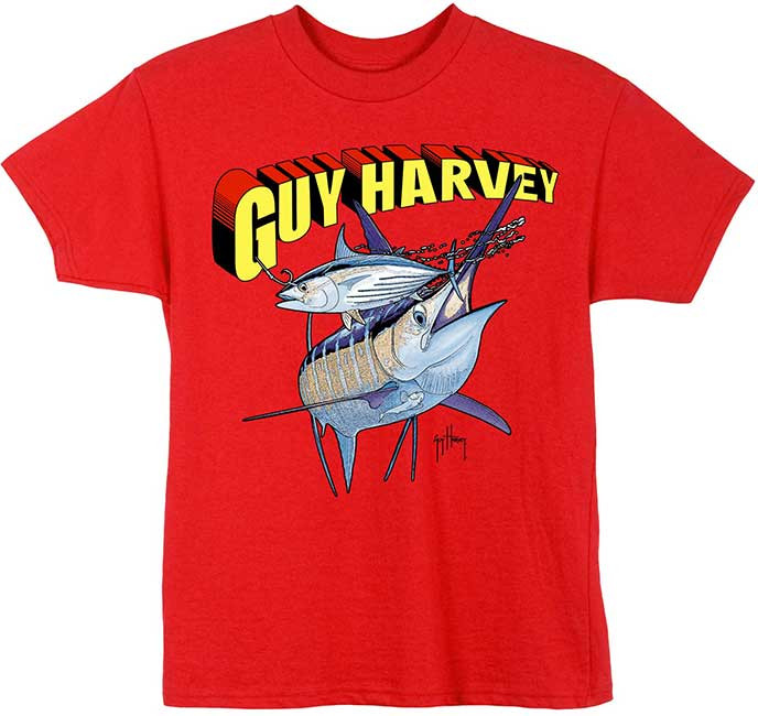 Guy Harvey Super Guy Boys Tee Shirt in Red, White and Royal Blue
