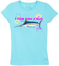 Guy Harvey Fish Like a  Girl Little Girls Tee Shirt in Cancun