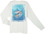 Guy Harvey Blue and Bonito Dri-Release Men's Long Sleeve Tee in Silver, Blue or Citrus