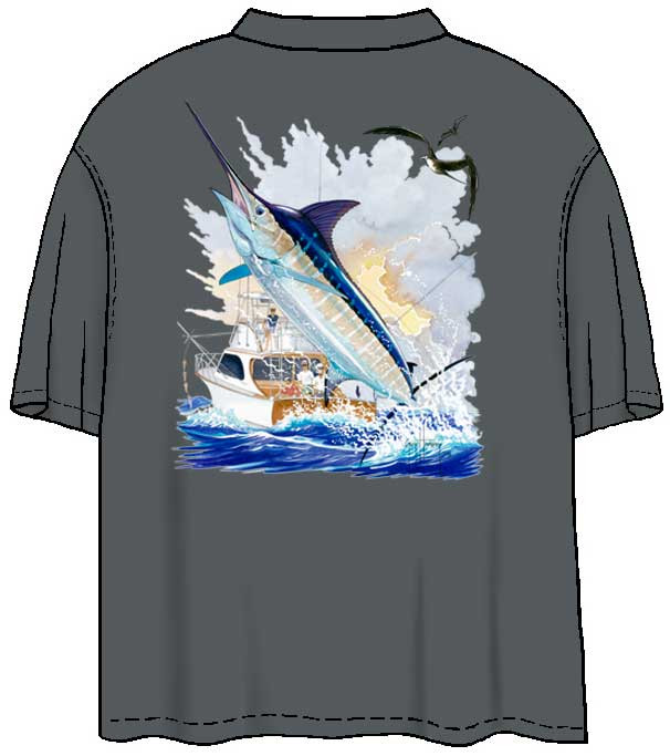 Guy Harvey Offshore Boat Back-Print Pocketfree T-Shirt