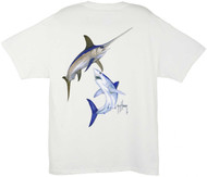 Guy Harvey Live by the Sword Men's Back-Print Tee w/ Pocket in Yellow or White