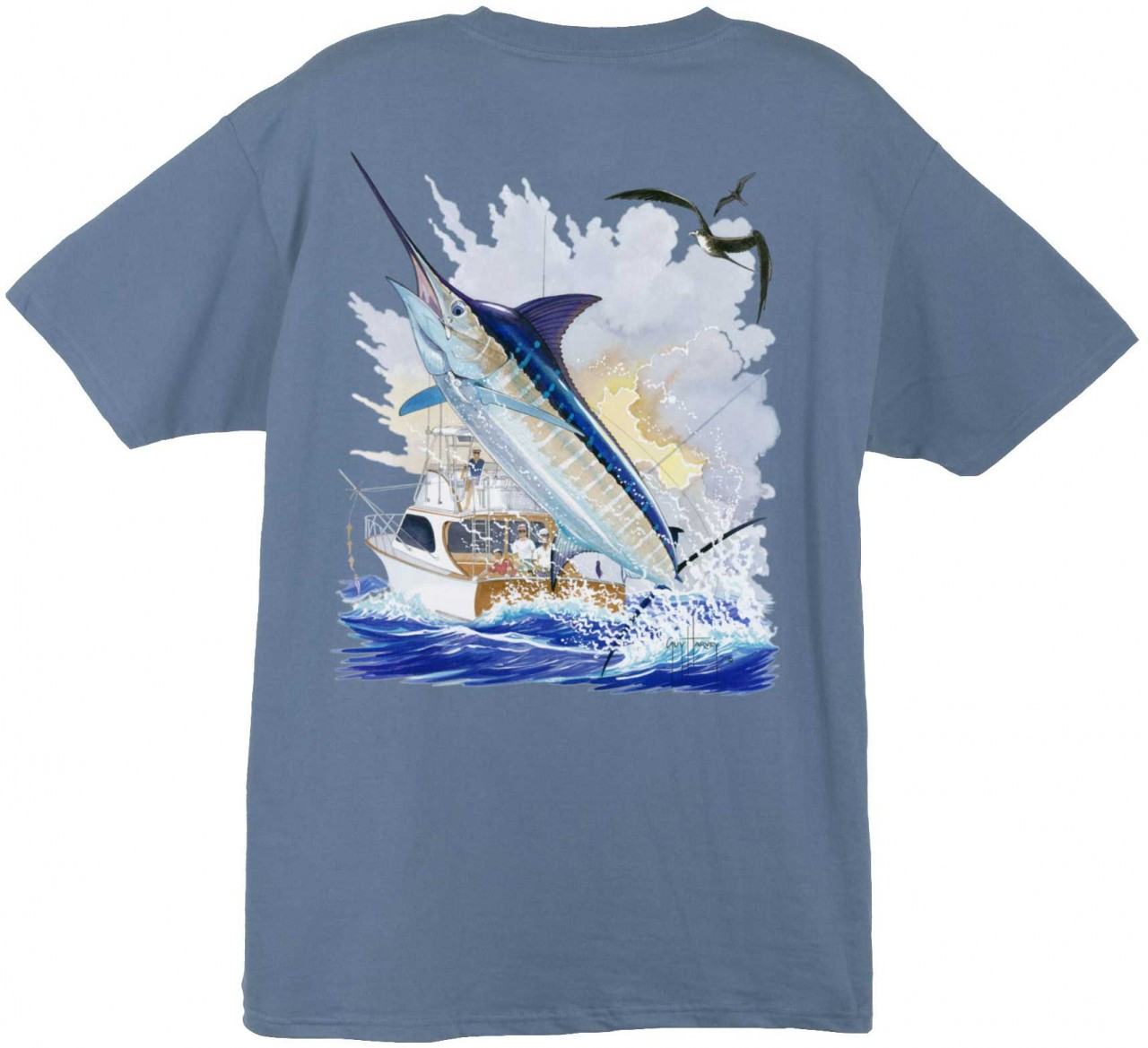 Guy Harvey Offshore Boat Back-Print T-Shirt