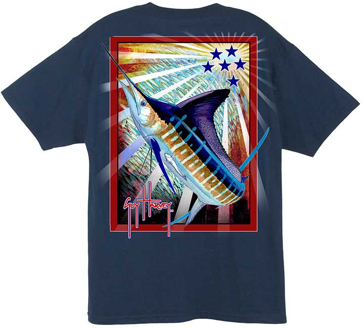 T-Shirt Ragazzo Guy Harvey Go Fast – Blu Profondo – Stampa Squali – 100% Cotone