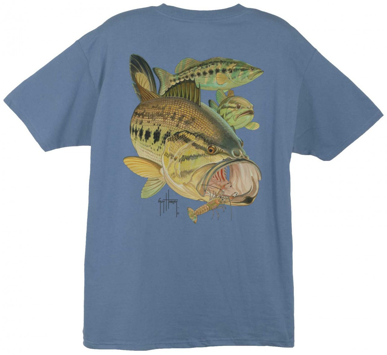 Guy Harvey Largemouth Bass & Crawfish Back-Print T-Shirt