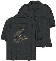 Guy Harvey Big Blue - Woven, Aloha-Style Shirt in Black
