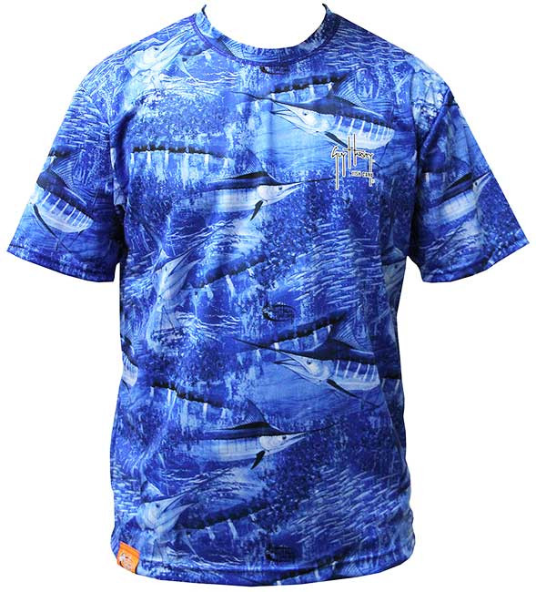 Guy Harvey Fishing Shirts Short Sleeve Gear UV Protection Man Outdoor Tops Wear Summer Camouflage