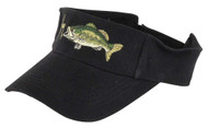 Guy Harvey Largemouth Bass Brushed Cotton Twill Visor in Fatigue or Black
