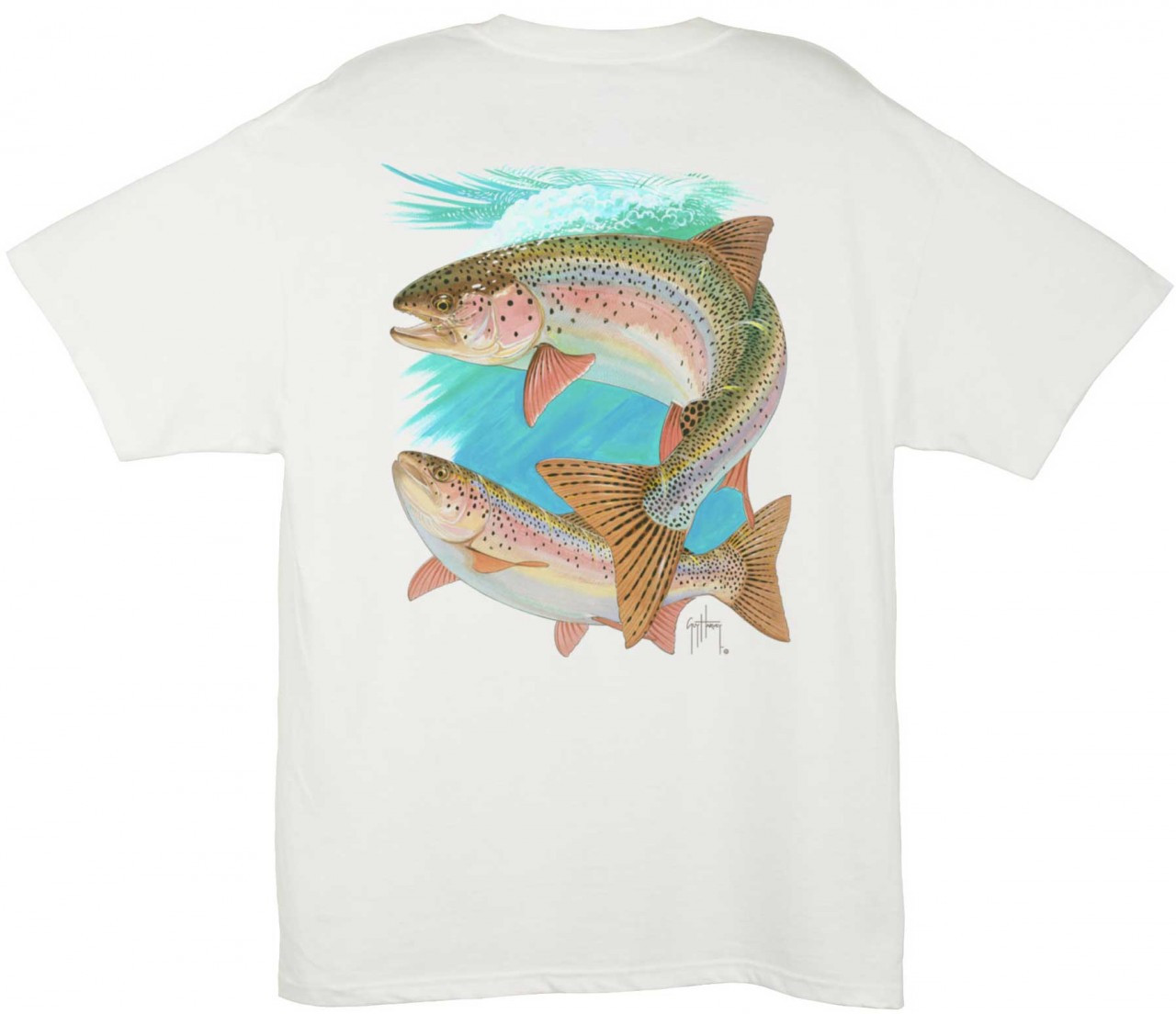 Guy Harvey Rainbow Trout Back-Print T-Shirt