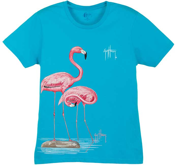 Guy Harvey Flamingos Ladies Front-Print T-Shirt