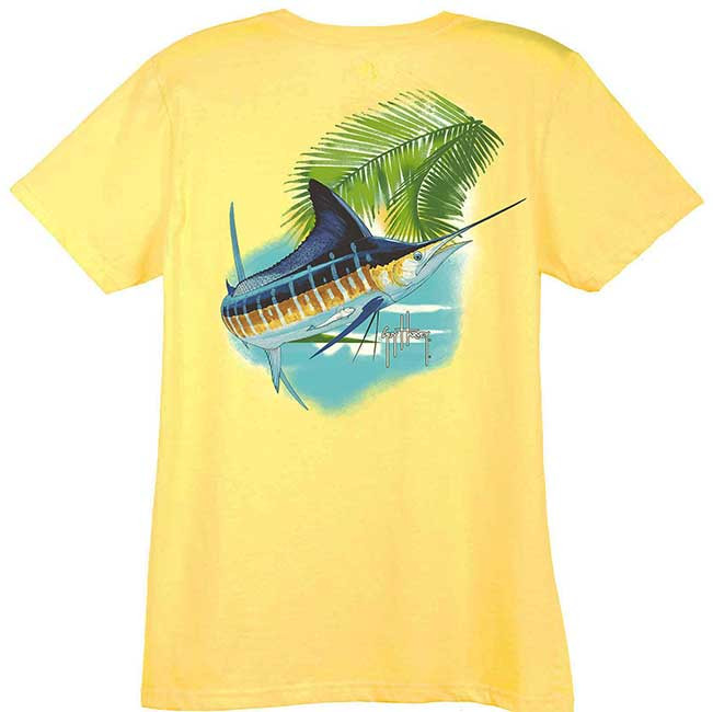Guy Harvey Marlin Paradise Ladies Back-Print Tee with Front Signature in  Caribbean Blue, Raspberry or Yellow