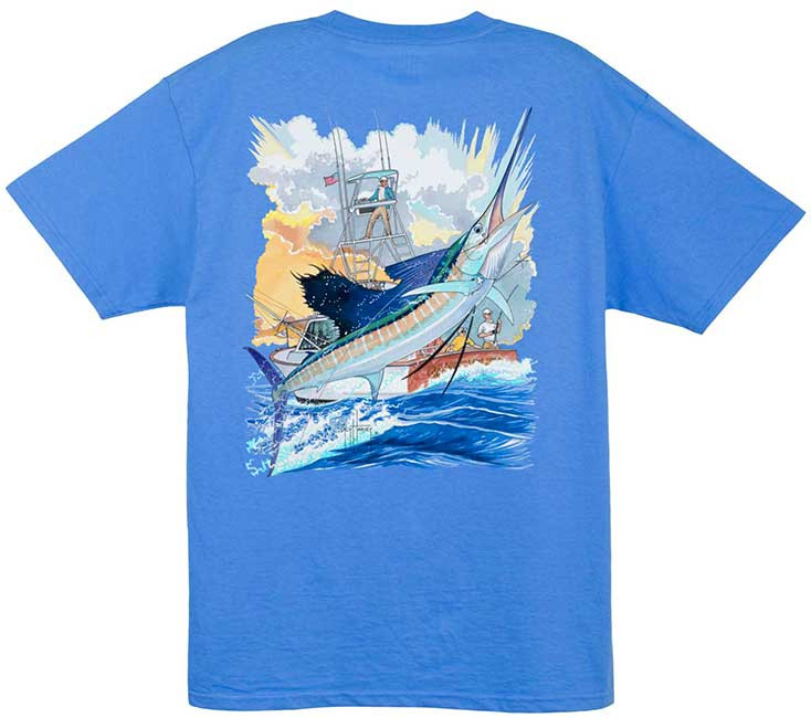 Guy Harvey Sailfish Boat Back-Print T-Shirt