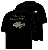 Tom Waters This is One Crappie T-Shirt Back-Print Tee w/ Pocket in Black or White