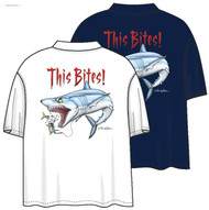 Tom Waters This Bites - Mako Back-Print Tee w/ Pocket in Navy or White