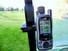 SkyCaddie GPS Mounted to Golf Cart.