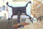 iPad clamped to Counter / Desk Caddie Buddy