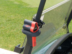 Laser Link Redhot Mounted to Golf Cart Drivers side.