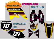 Motorcycle/Dirt Bike Full Graphics | Striped Out Design | Yellow/Black/Pink