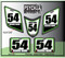 White Kawi Green Black ATV Number Graphics Sticker Set / PsychMxGrafix / Finish Line