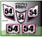 White Medium Pink  Black ATV Number Graphics Sticker Set / PsychMxGrafix / Finish Line