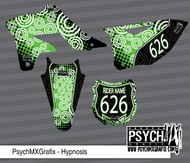 Motorcycle/Dirt Bike Graphics Stickers Set / PsychMxGrafix / Hypnosis (Green)