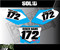 Dirt Bike Number plate graphics, solid light blue, AMA Pro Hillclimb Special, AMA Number Plates