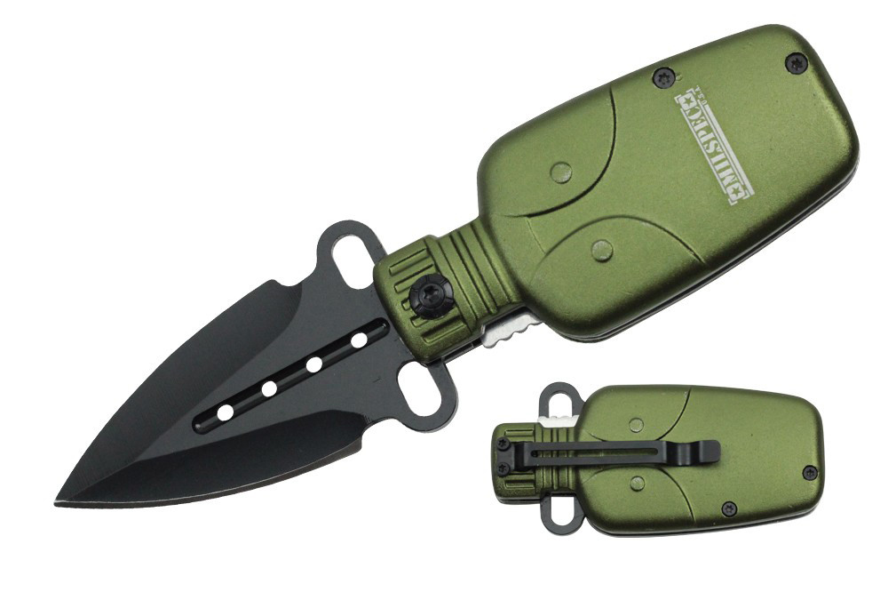Milspec USA "Water Canteen" Assisted Opening Rescue Knife Green