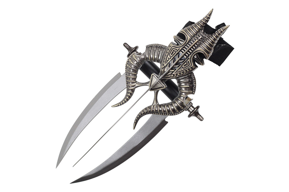 15" Fantasy Knife Wrist Mounted Triple Blade Dagger