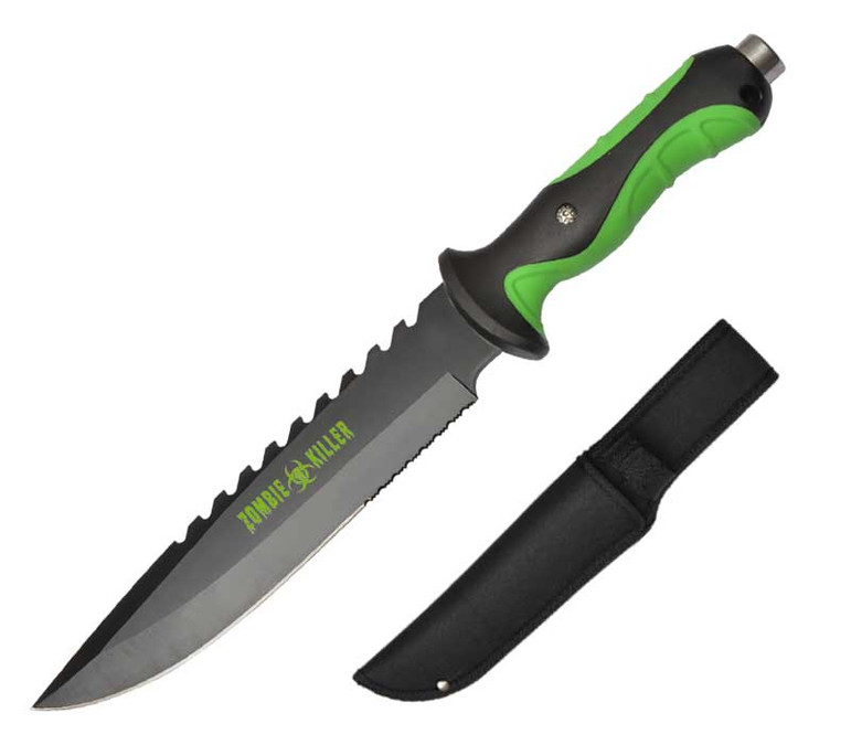 13.5" Zombie Killer Tactical Knife Serrated Blade with Sheath